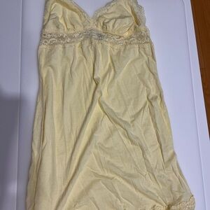 Elegant Cosabella Yellow Lace Trim Nightgown
